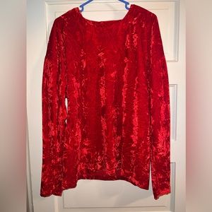 Umgee red crushed velvet top